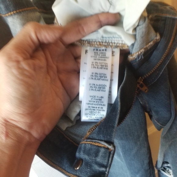 Frame le high rise skinny jeans distressed 25 - Picture 9 of 11